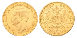 German states. Hessen. Ernst Lüdwich. 20 Mark. 1906 A.