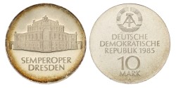 No reserve - Germany. DDR. 10 Mark - Dresden. Semper Opera. 1985 A.