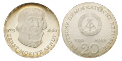 No reserve - Germany. DDR. 20 Mark - Ernst Moritz Arndt. 1985 A.