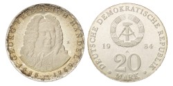 No reserve - Germany. DDR. 20 Mark - Georg Friedrich Händel. 1984 A.