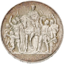 No reserve - German states. Prussia. Wilhelm II. 3 Mark - Völkerschlacht centennial. 1913 A.