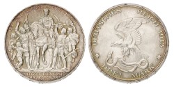 No reserve - German states. Prussia. Wilhelm II. 3 Mark - Völkerschlacht centennial. 1913 A.