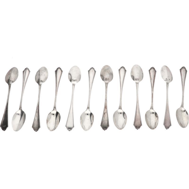 (12) Theelepels zilver.