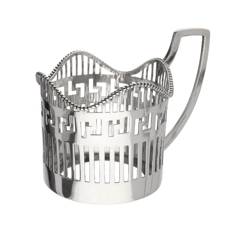 Bekerhouder zilver.