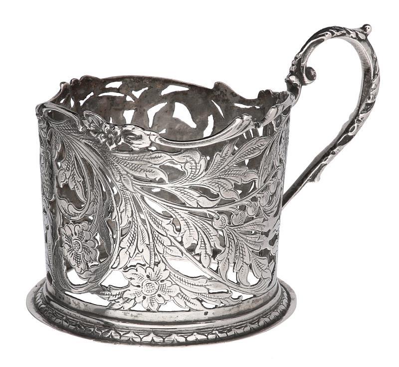 Bekerhouder zilver.