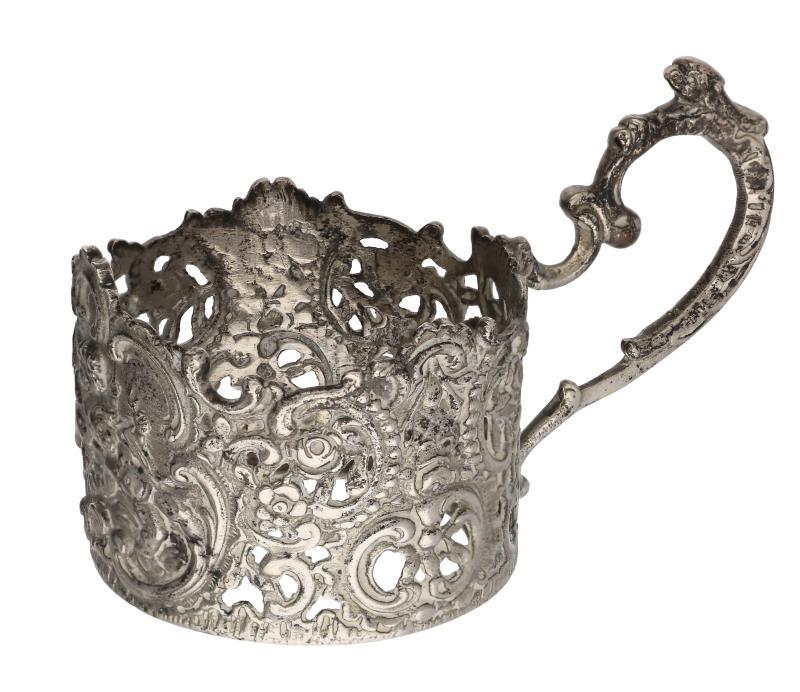 Bekerhouder zilver.