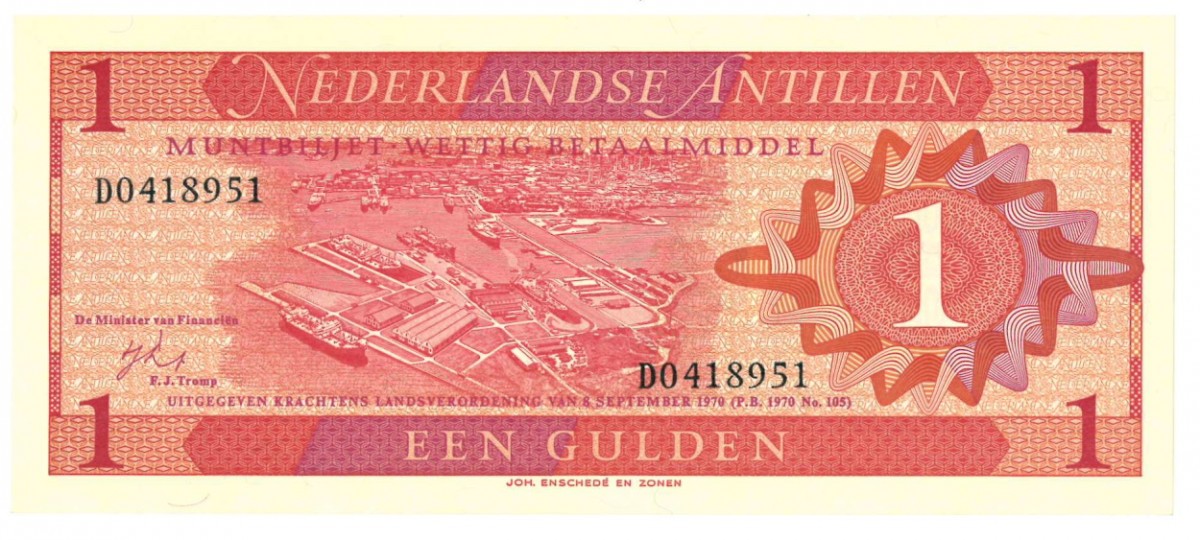 Netherlands-Antilles 1 gulden Banknote Type 1970 - UNC