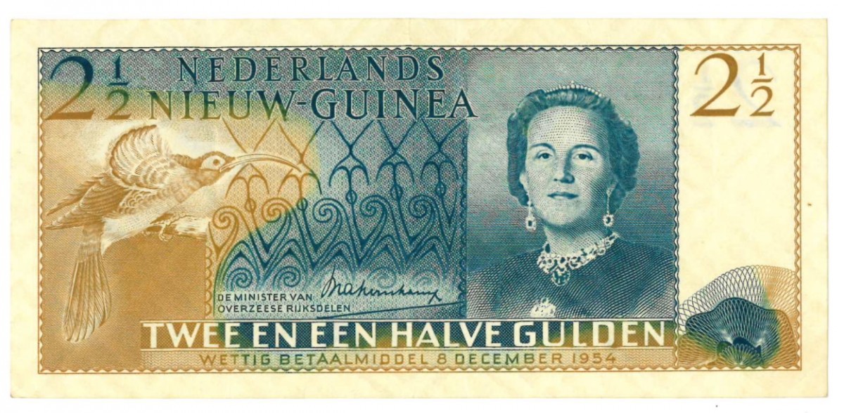 New Guinea 2½ gulden Banknote Type 1954 Juliana II - Very fine +
