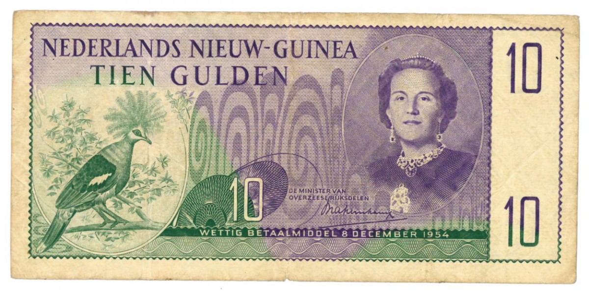New Guinea 10 gulden Banknote Type 1954 Juliana II - Very fine