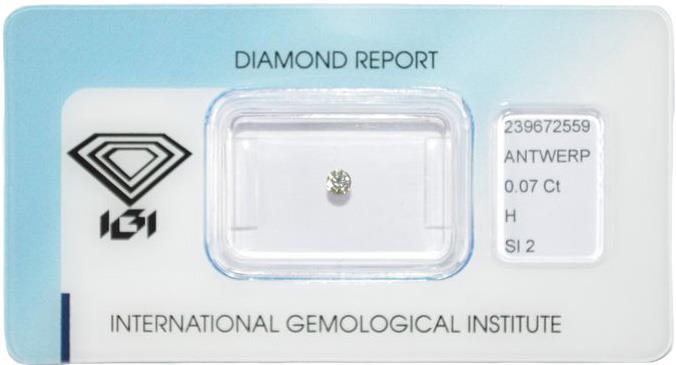 IGI briljant geslepen diamant 0.07 ct.