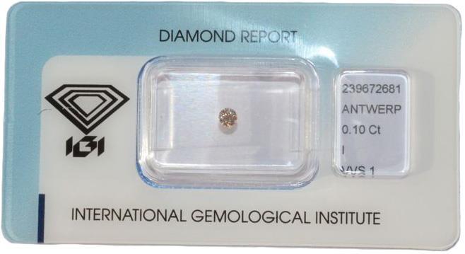 IGI briljant geslepen diamant 0.10 ct.