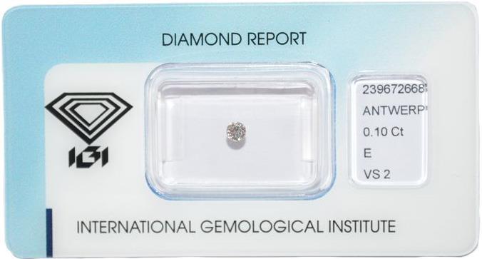 IGI briljant geslepen diamant 0.10 ct.