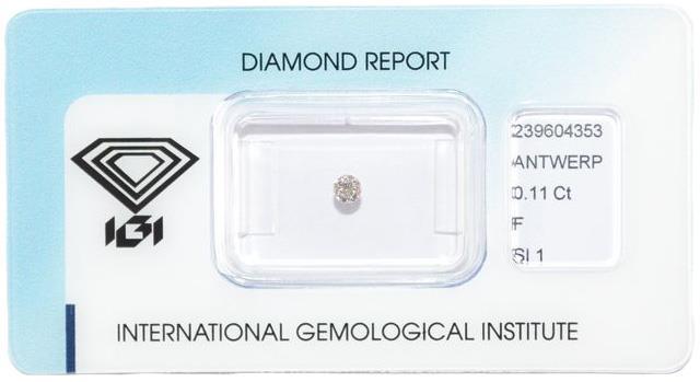 IGI briljant geslepen diamant 0.11 ct.