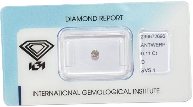 IGI briljant geslepen diamant 0.11 ct.