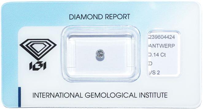 IGI briljant geslepen diamant 0.14 ct.