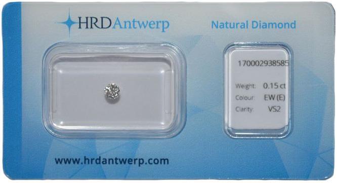 HRD briljant geslepen diamant 0.15 ct (0.15788).