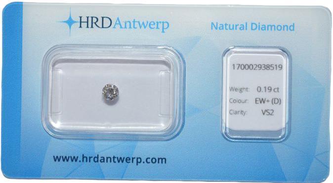 HRD briljant geslepen diamant 0.19 ct (0.19063).