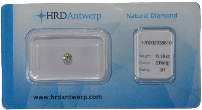 HRD briljant geslepen diamant 0.18 ct (0.18193).