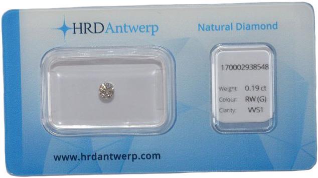 HRD briljant geslepen diamant 0.19 ct (0.19528).