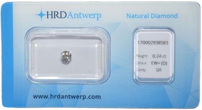 HRD briljant geslepen diamant 0.24 ct (0.23854).