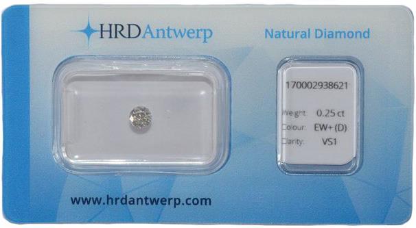 HRD briljant geslepen diamant 0.25 ct (0.25166).