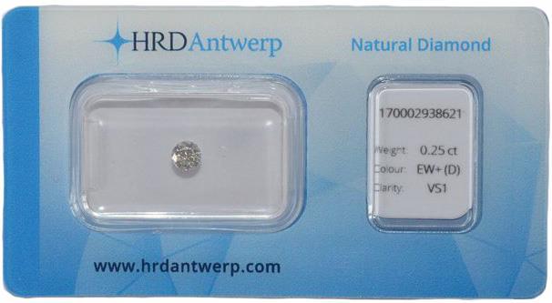 HRD briljant geslepen diamant 0.25 ct (0.25166).