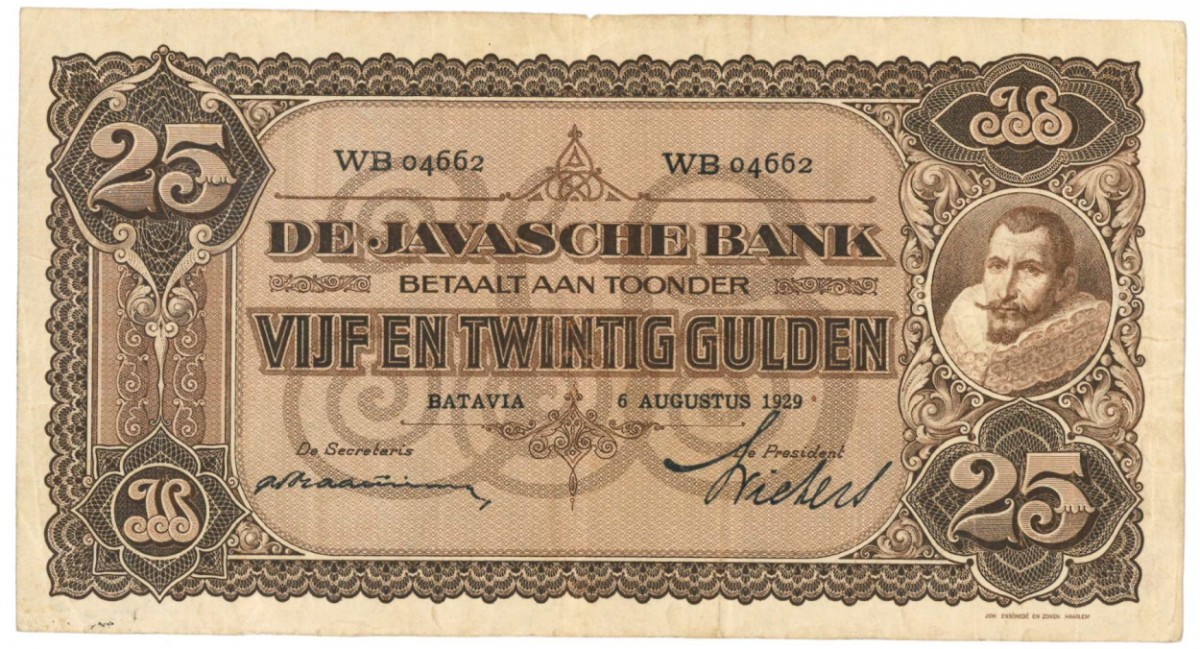 Netherlands-Indies 25 gulden Banknote Type 1925 - Very fine -