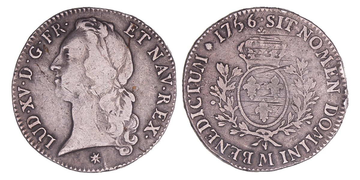 France. Louis XV. Ecu. 1756 M.