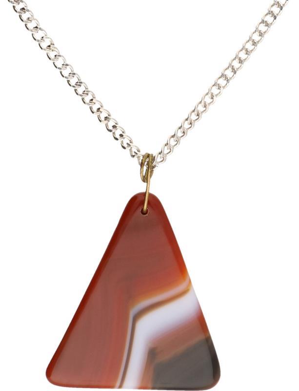 Gourmet collier met hanger zilver, agaat - 835/1000.