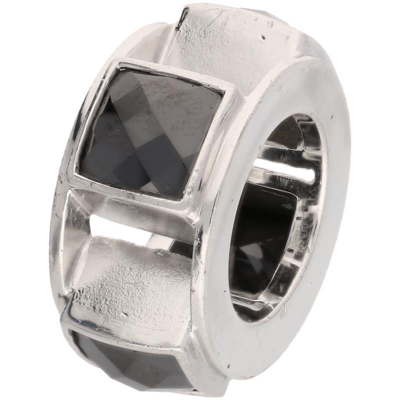 Otazu band ring zilver, git - 925/1000.