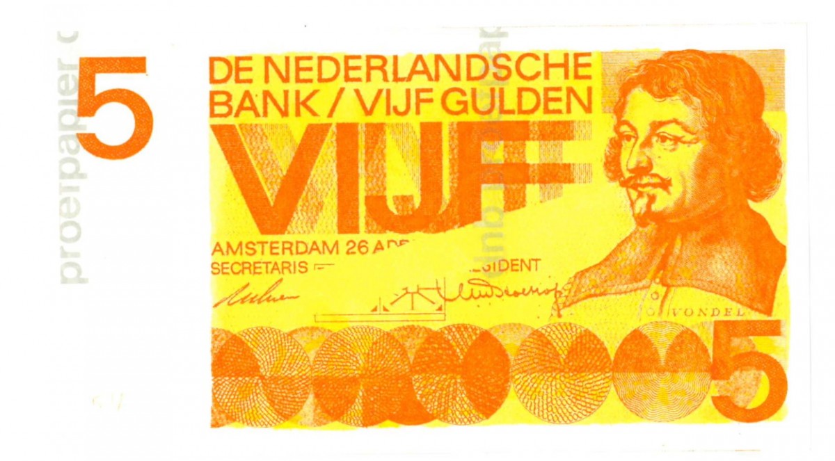 Nederland 5 gulden bankbiljet Type 1966 Vondel I - UNC
