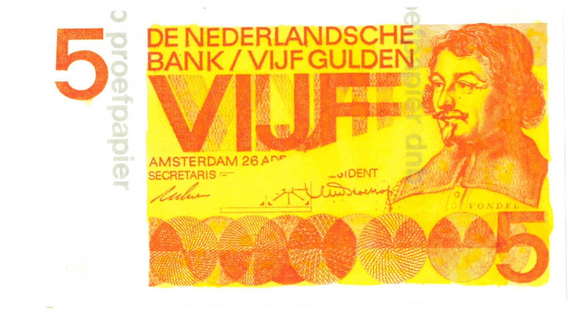 Nederland 5 gulden Proefdruk Type 1966 Vondel I - UNC