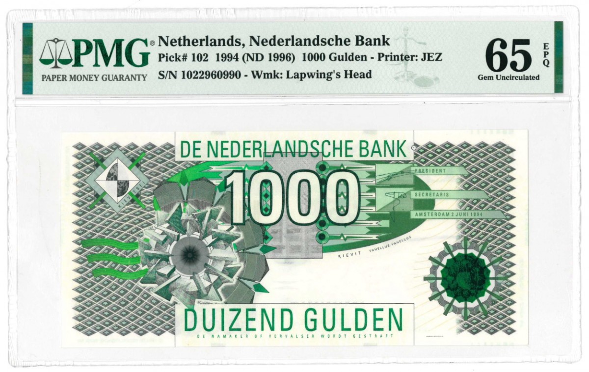 Nederland 1000 gulden Bankbiljet Type 1994 Kievit - UNC