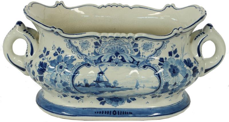 Delfts blauwe jardiniére.