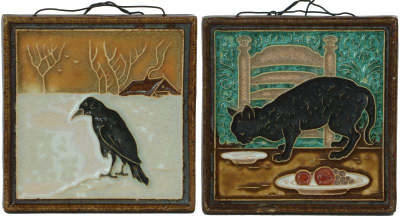 (2) Delft cloisonné tegels.