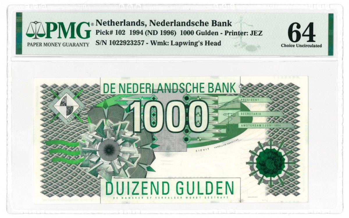 Nederland 1000 gulden Bankbiljet Type 1994 Kievit - UNC