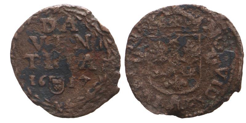 1 stuiver Deventer 1617. Fraai +.