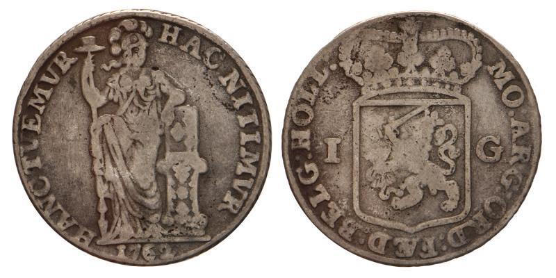 1 gulden Holland 1762. Fraai +.