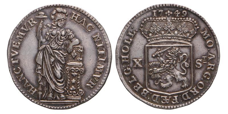 10 stuiver Holland 1749 over ?. Prachtig / FDC.
