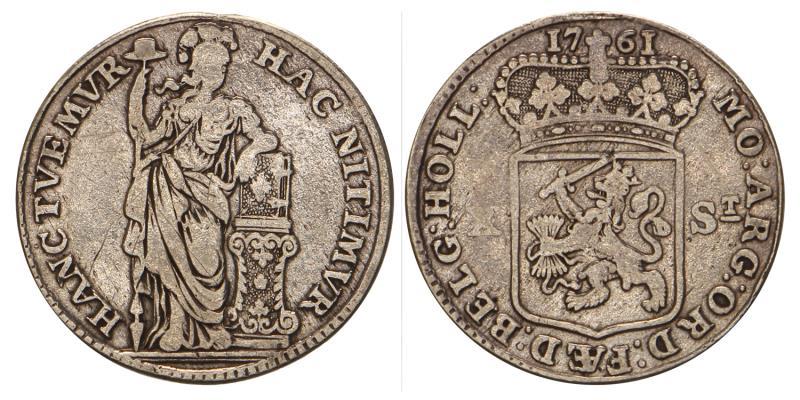 10 stuiver Holland 1761. Zeer Fraai.