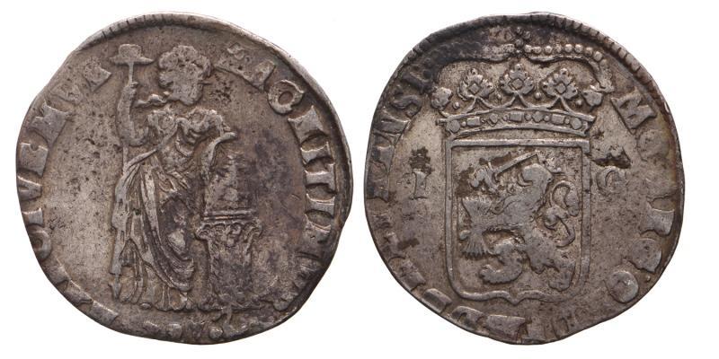 1 gulden Overijssel z.j. Fraai +.