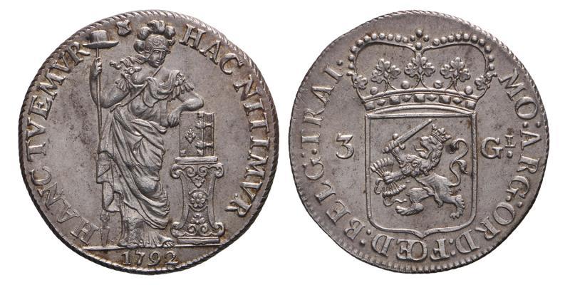 3 gulden Utrecht 1792. FDC.