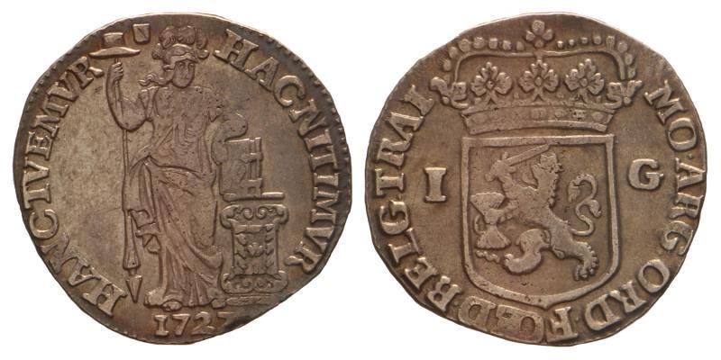 1 gulden Utrecht 1727. Zeer Fraai.