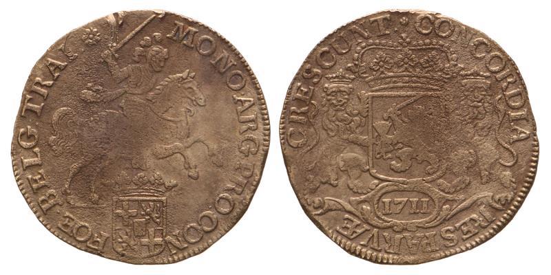 Zilveren rijder Utrecht 1711. Fraai.