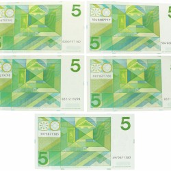 Nederland 5x 5 gulden Bankbiljet Type 1973 Vondel II - UNC