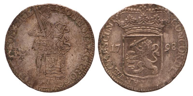 Zilveren dukaat Zeeland 1798. Zeer Fraai -.