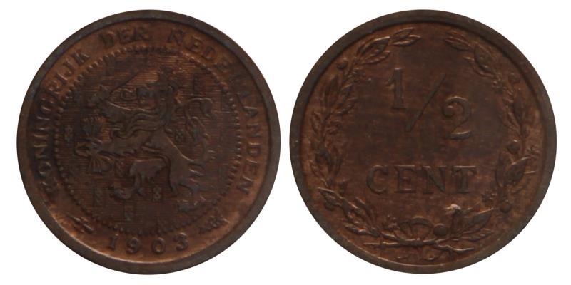 ½ cent Wilhelmina 1903. FDC -.