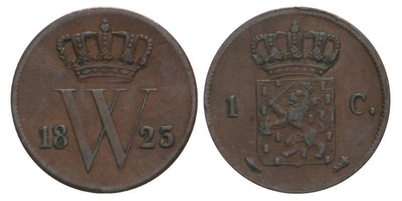 1 cent Willem I 1823 U. Zeer Fraai / Prachtig.