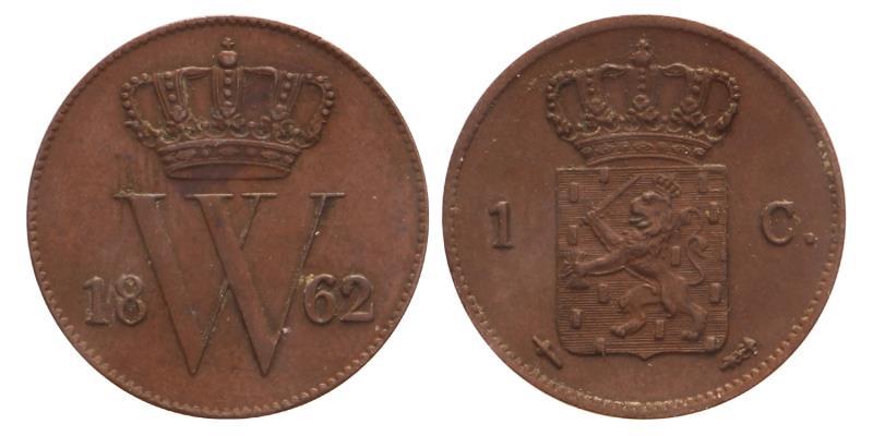 1 cent Willem III 1862. FDC.