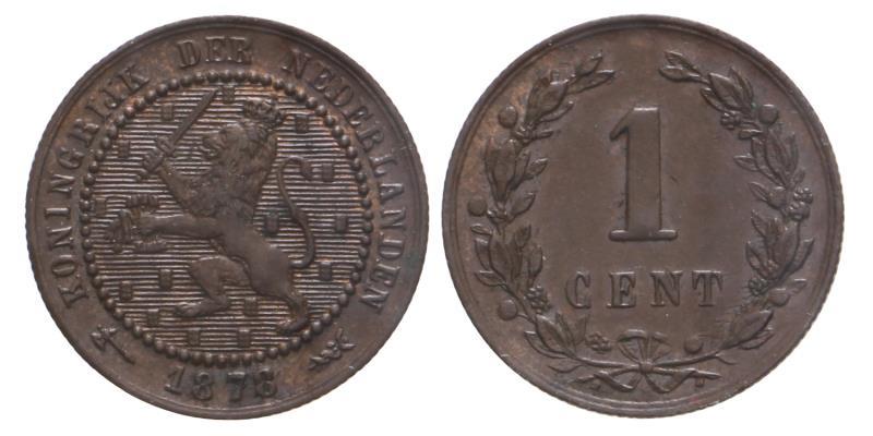 1 cent Willem III 1878. Prachtig.